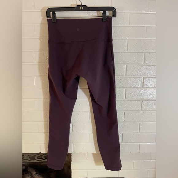 Lululemon 7/8 tights. Size 8. 14” waist/25” inseam. Eggplant color. EUC. 🫶🏽 - Picture 2 of 3